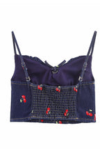 Cherry Denim Bustier