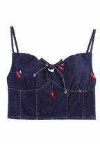 Cherry Denim Bustier