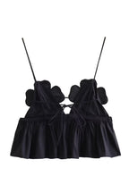 Noir Rhinestone Floral Cami Top