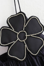 Noir Rhinestone Floral Cami Top