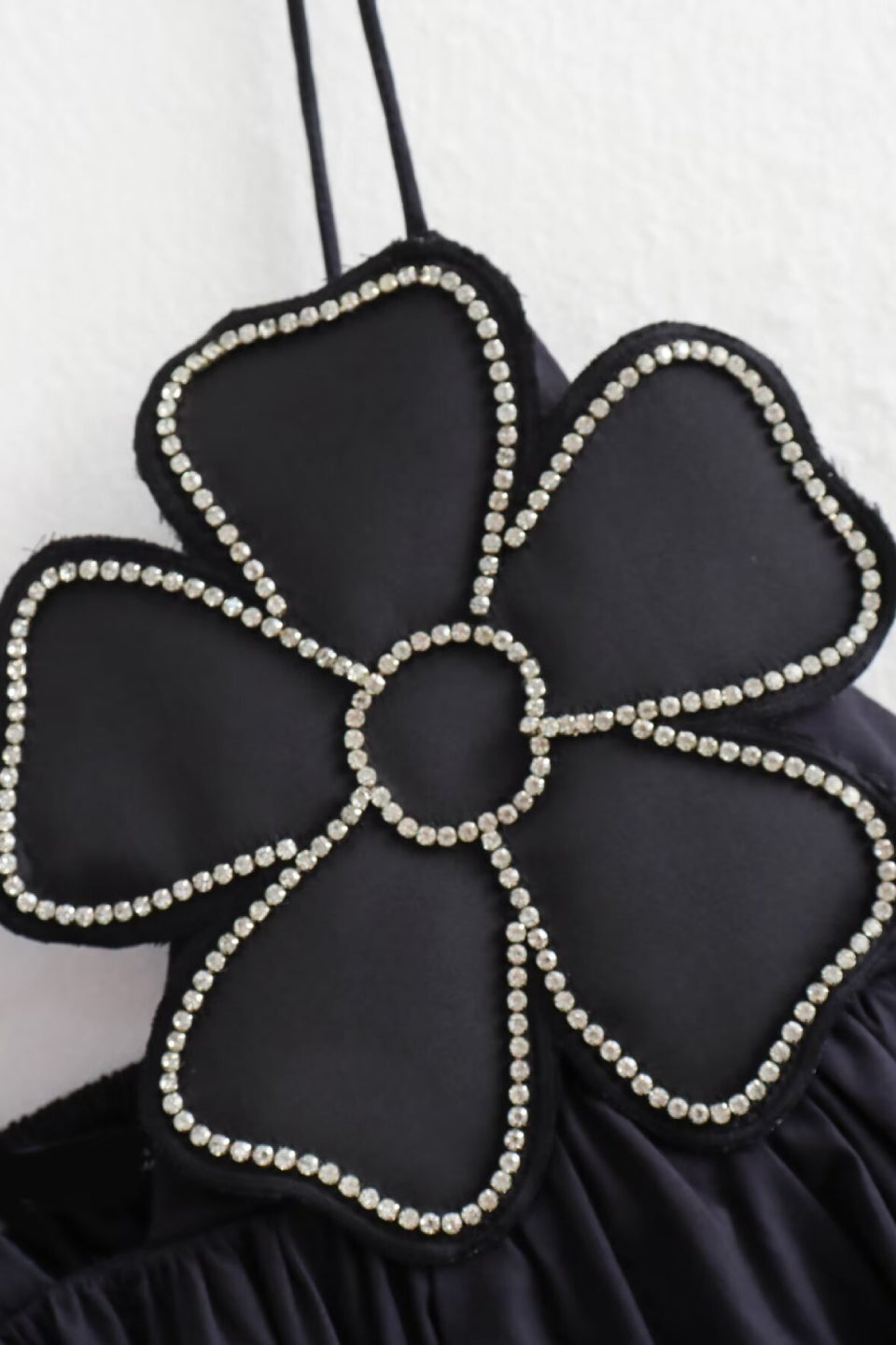 Noir Rhinestone Floral Cami Top