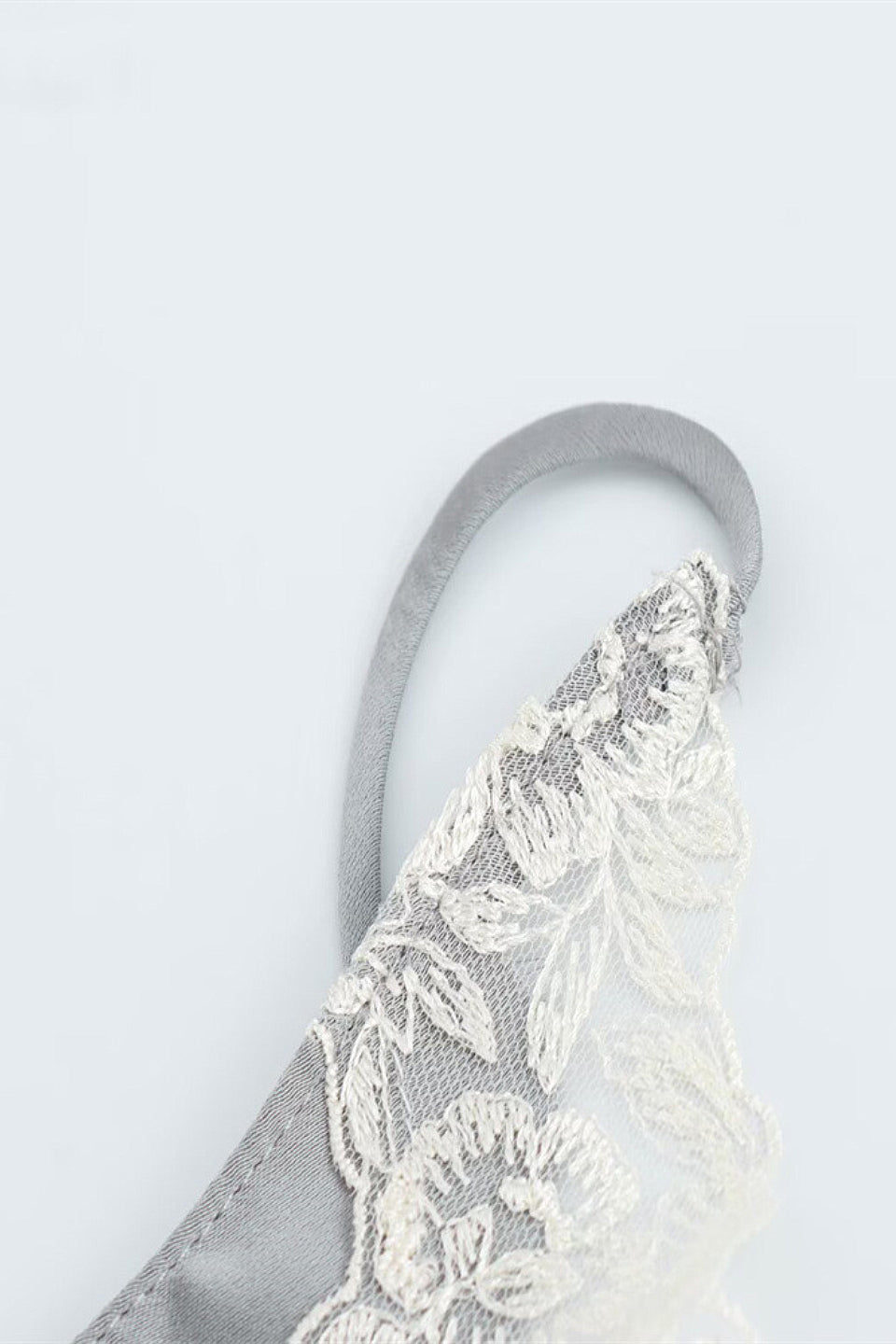 Silver Satin Lace Cami Top