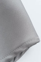 Silver Satin Lace Cami Top