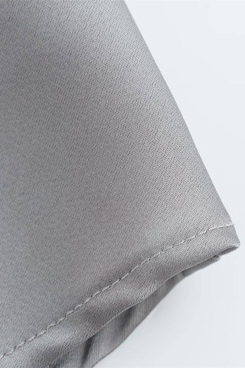 Silver Satin Lace Cami Top