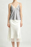 Silver Satin Lace Cami Top