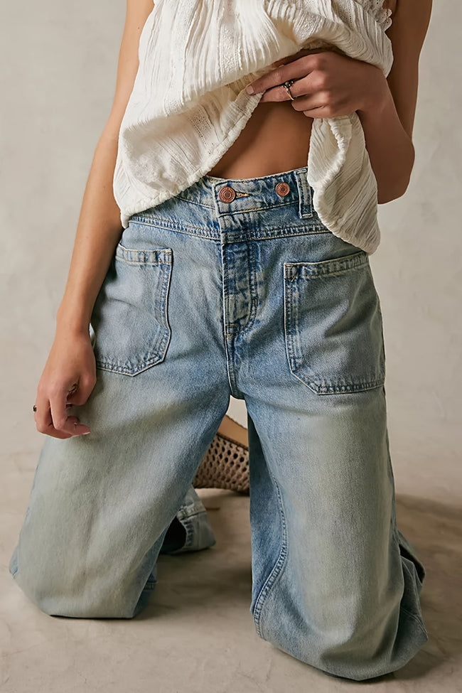 Light Blue Cargo Jeans Hover Image