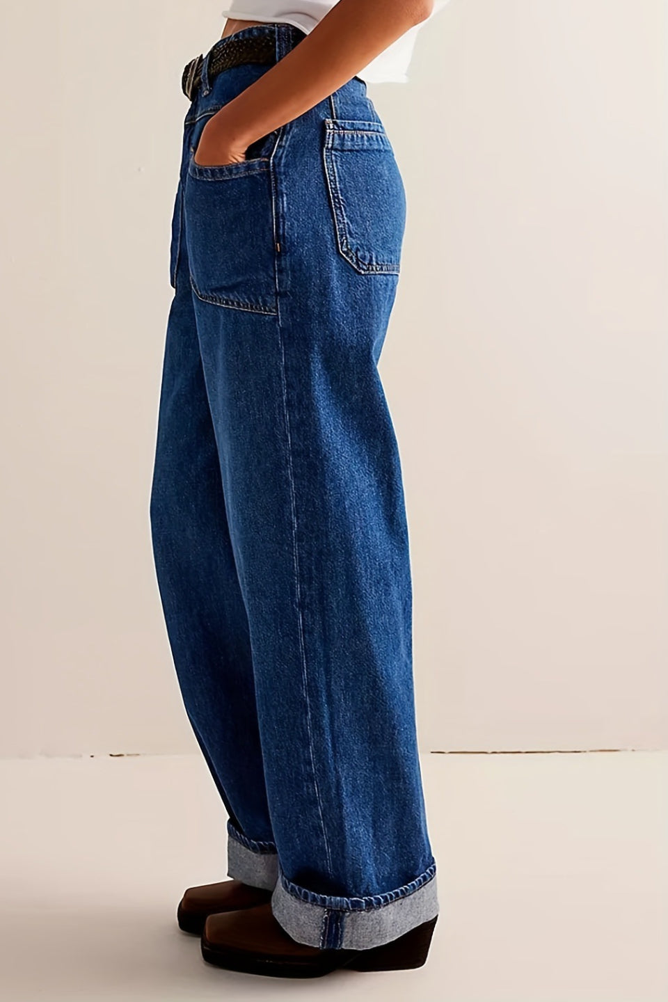 Dark Blue Cargo Jeans