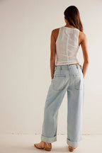 Sky Blue Cargo Jeans