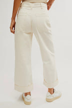 White Cargo Wide Jeans