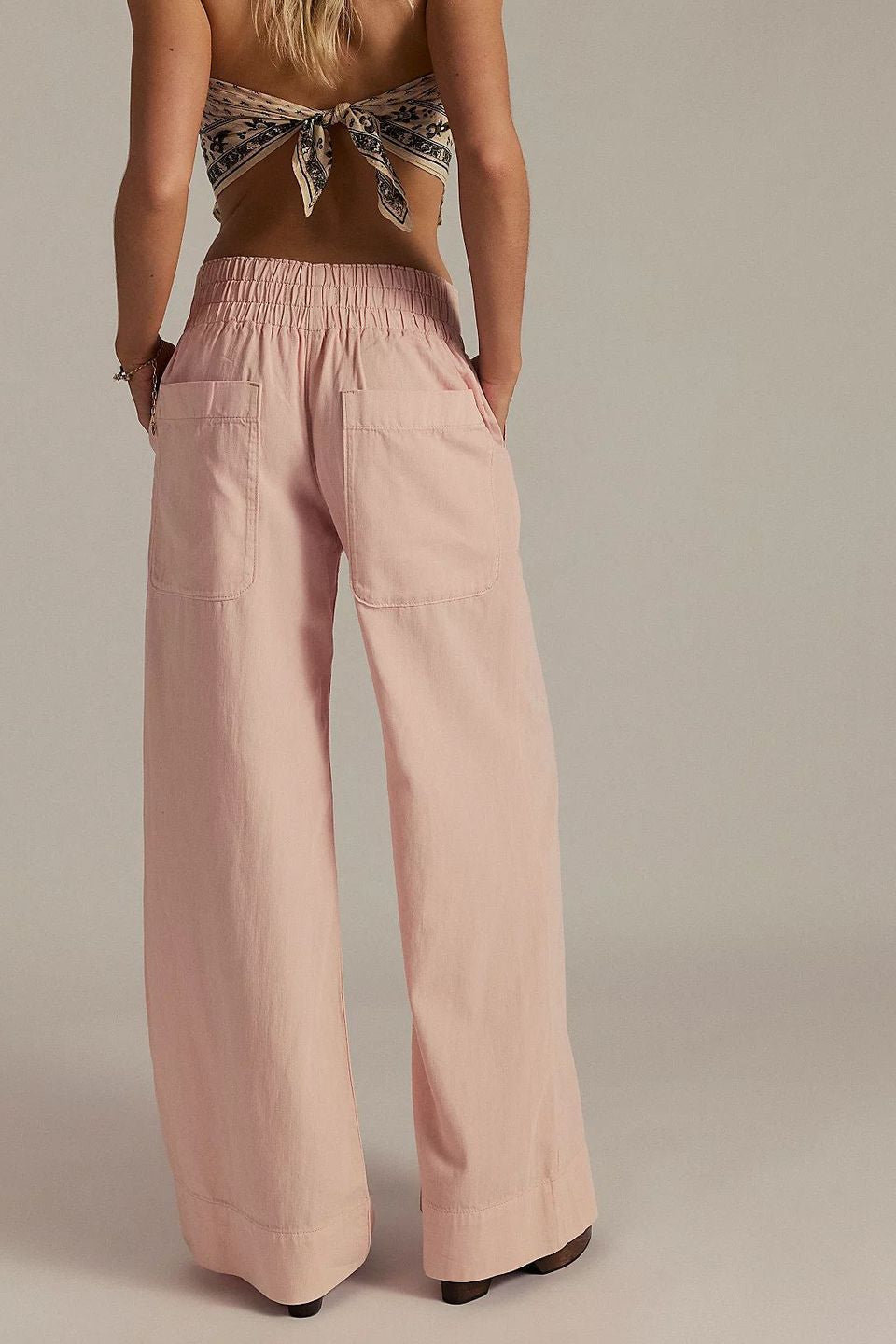 Pink Wide Leg Jeans