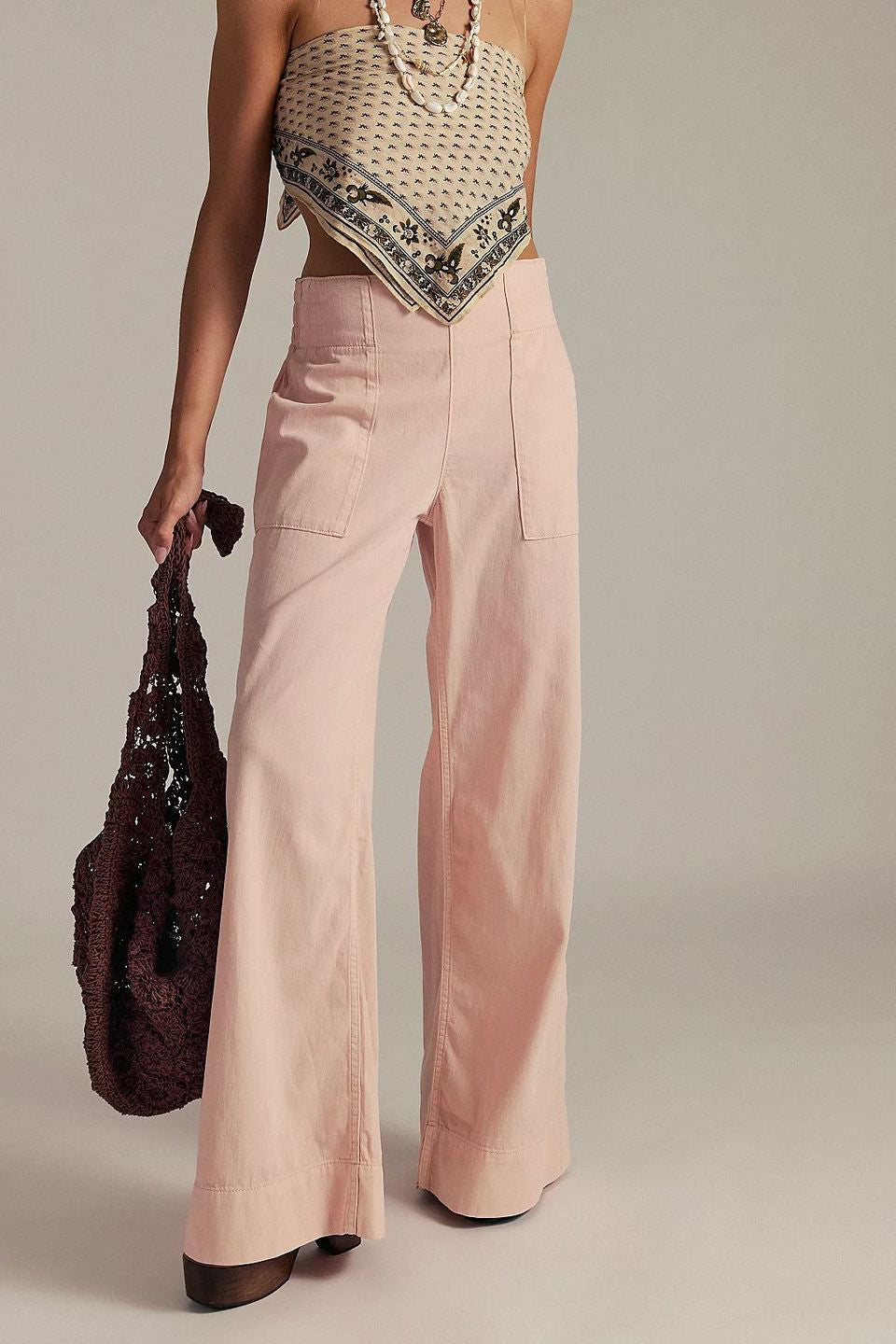 Pink Wide Leg Jeans