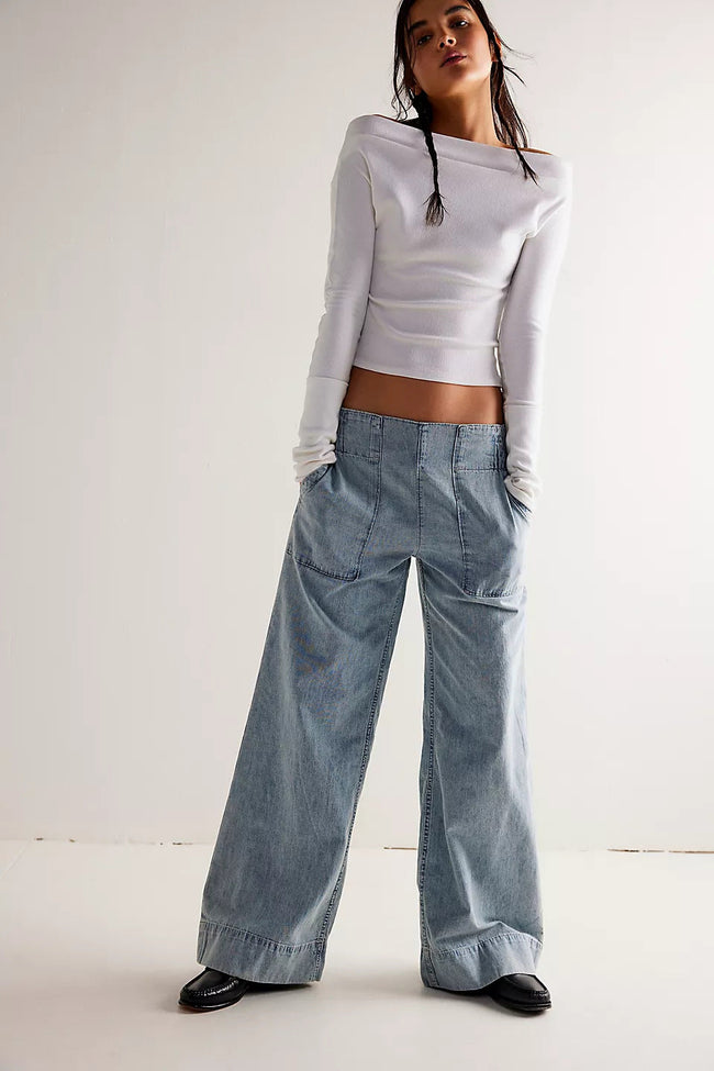 Light Blue Wide Jeans Main Image