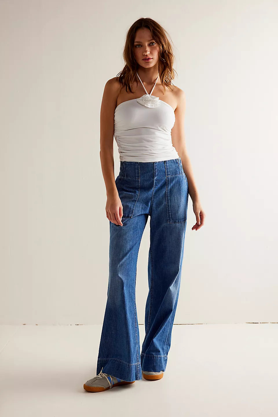 Blue Wide Leg Jeans