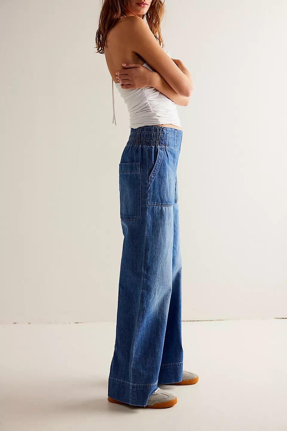 Blue Wide Leg Jeans