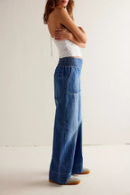 Blue Wide Leg Jeans