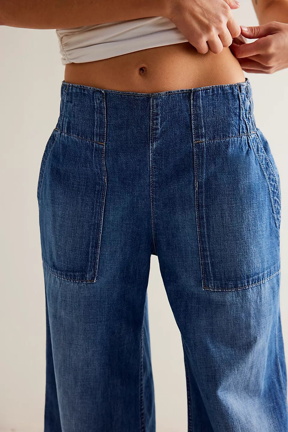 Blue Wide Leg Jeans