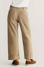 Khaki Cargo Wide Jeans