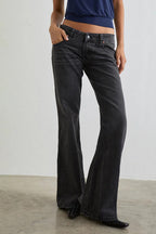 Black Acid Wash Flares