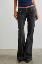 Black Acid Wash Flares
