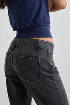 Black Acid Wash Flares