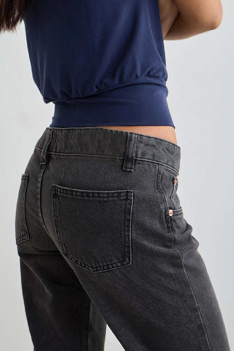 Black Acid Wash Flares