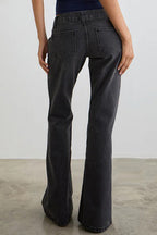Black Acid Wash Flares