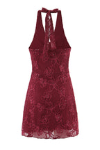 Burgundy Floral Mini Dress