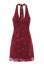 Burgundy Floral Mini Dress