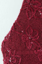 Burgundy Floral Mini Dress