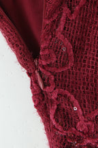 Burgundy Floral Mini Dress