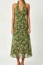 Floral Halter Midi Dress