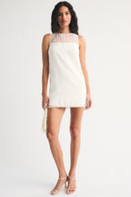Pearl Bow Mini Dress
