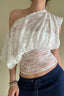 Sheer Lace One Shoulder Top