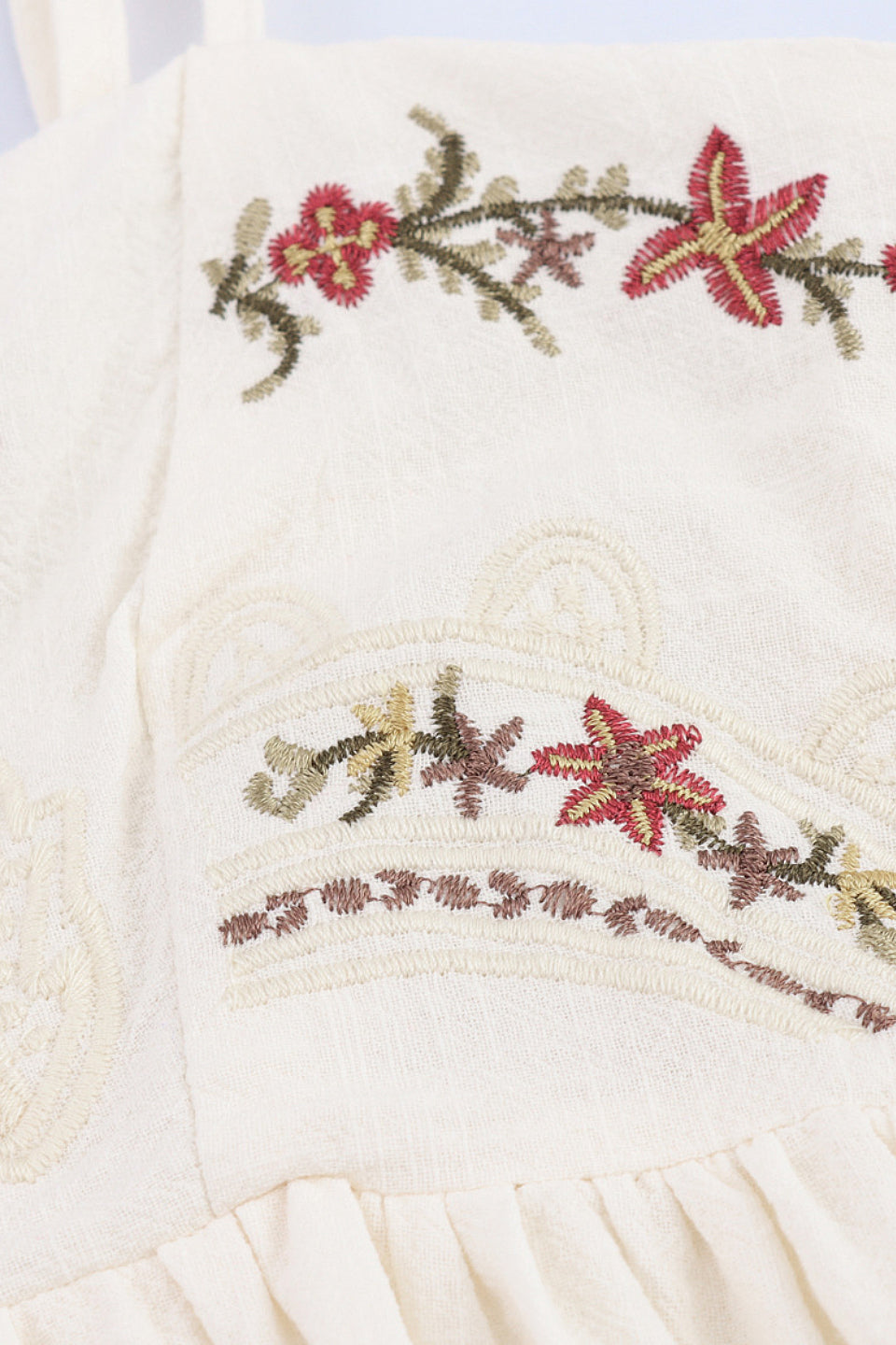 Embroidered Bubble Mini Dress
