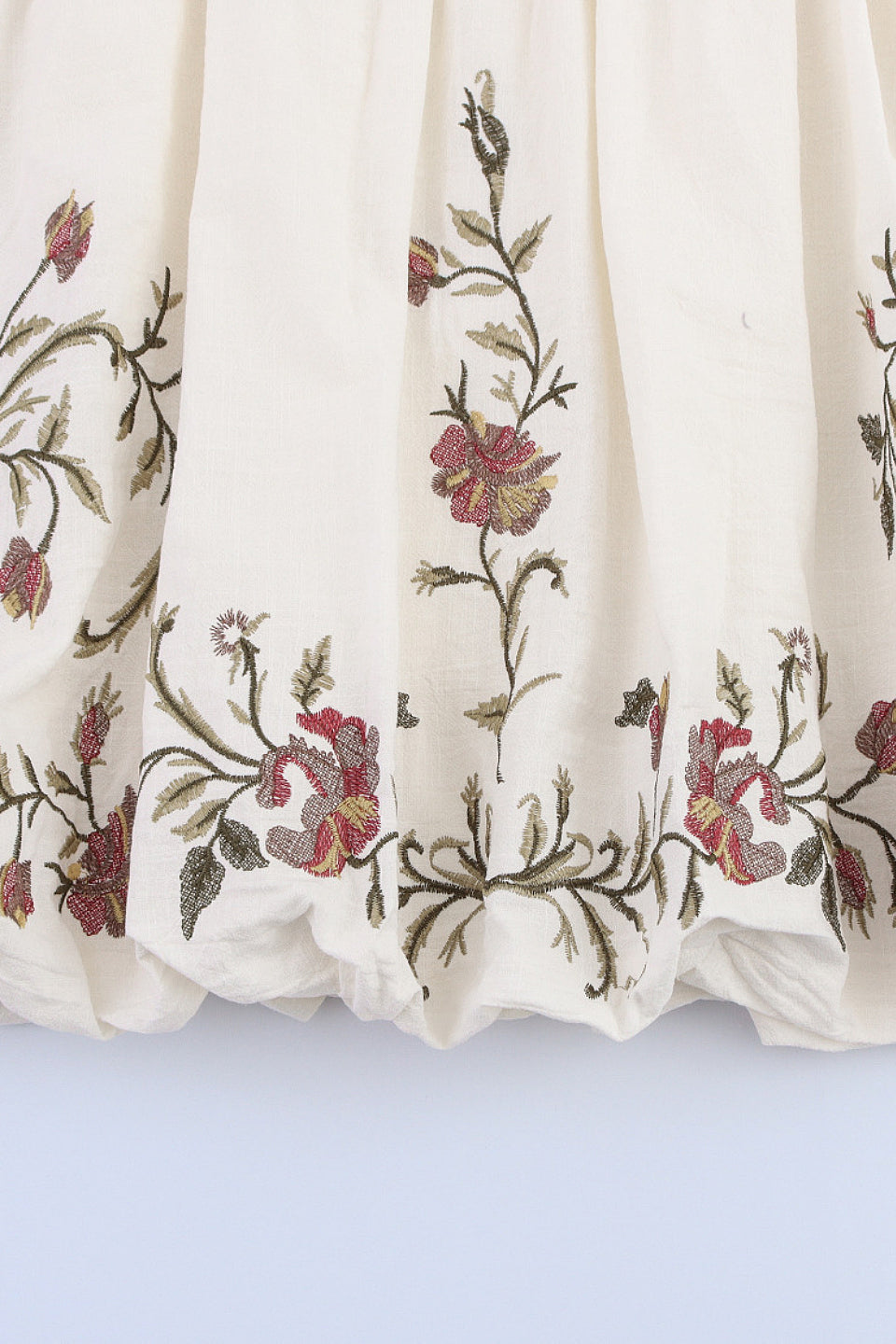Embroidered Bubble Mini Dress