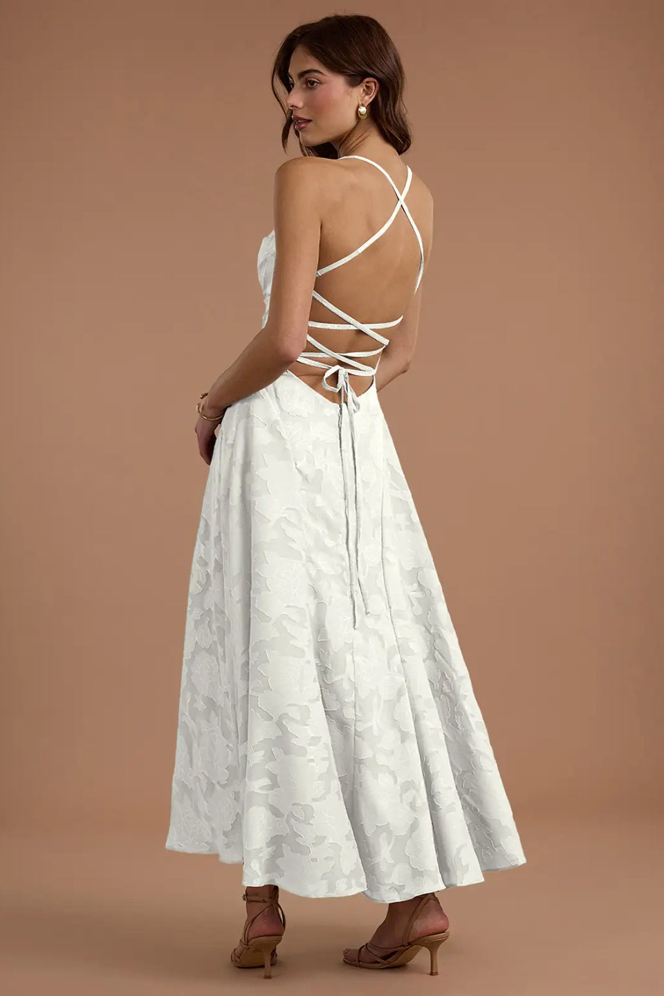 White Burnout Maxi Dress