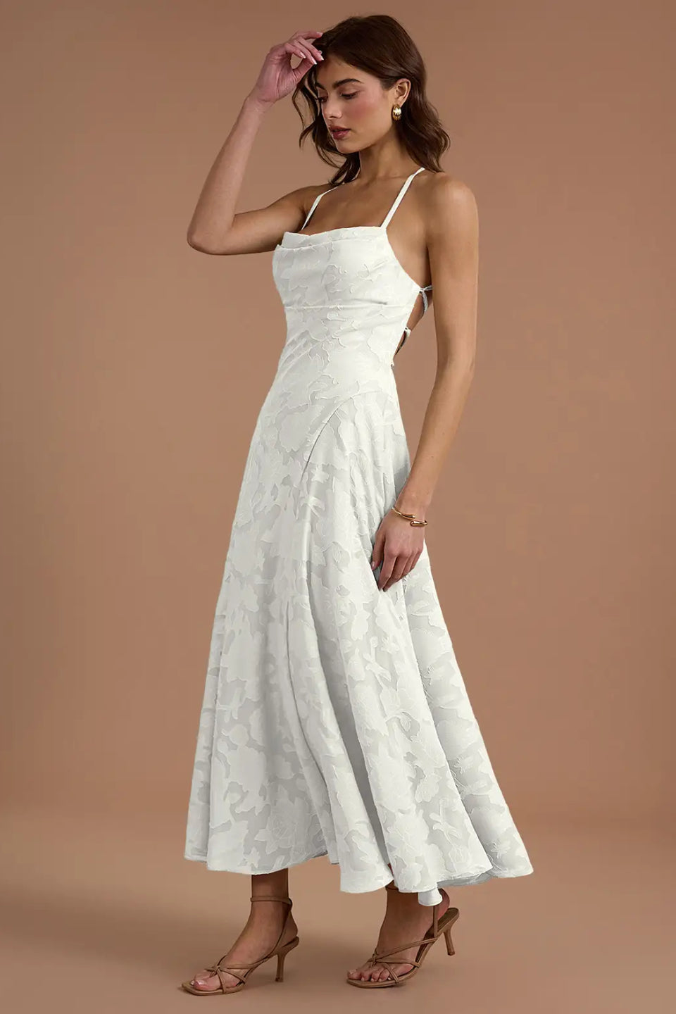 White Burnout Maxi Dress