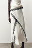 Lace Trim Satin Skirt