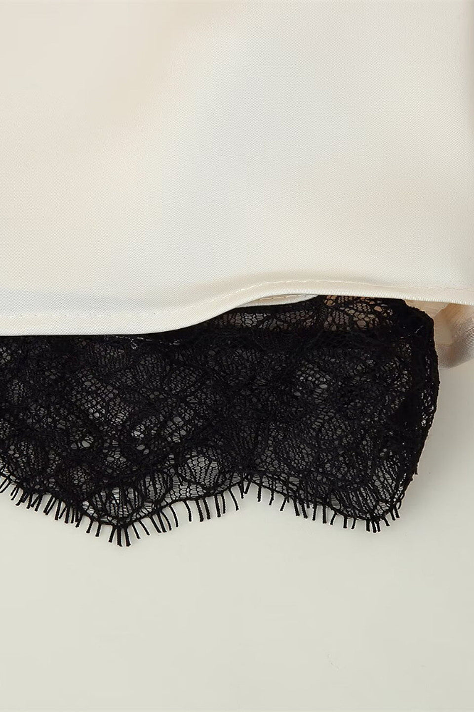 Lace Trim Satin Cowl Halter Top