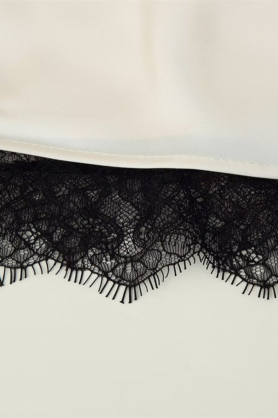 Lace Trim Satin Cowl Halter Top