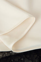 Lace Trim Satin Cowl Halter Top