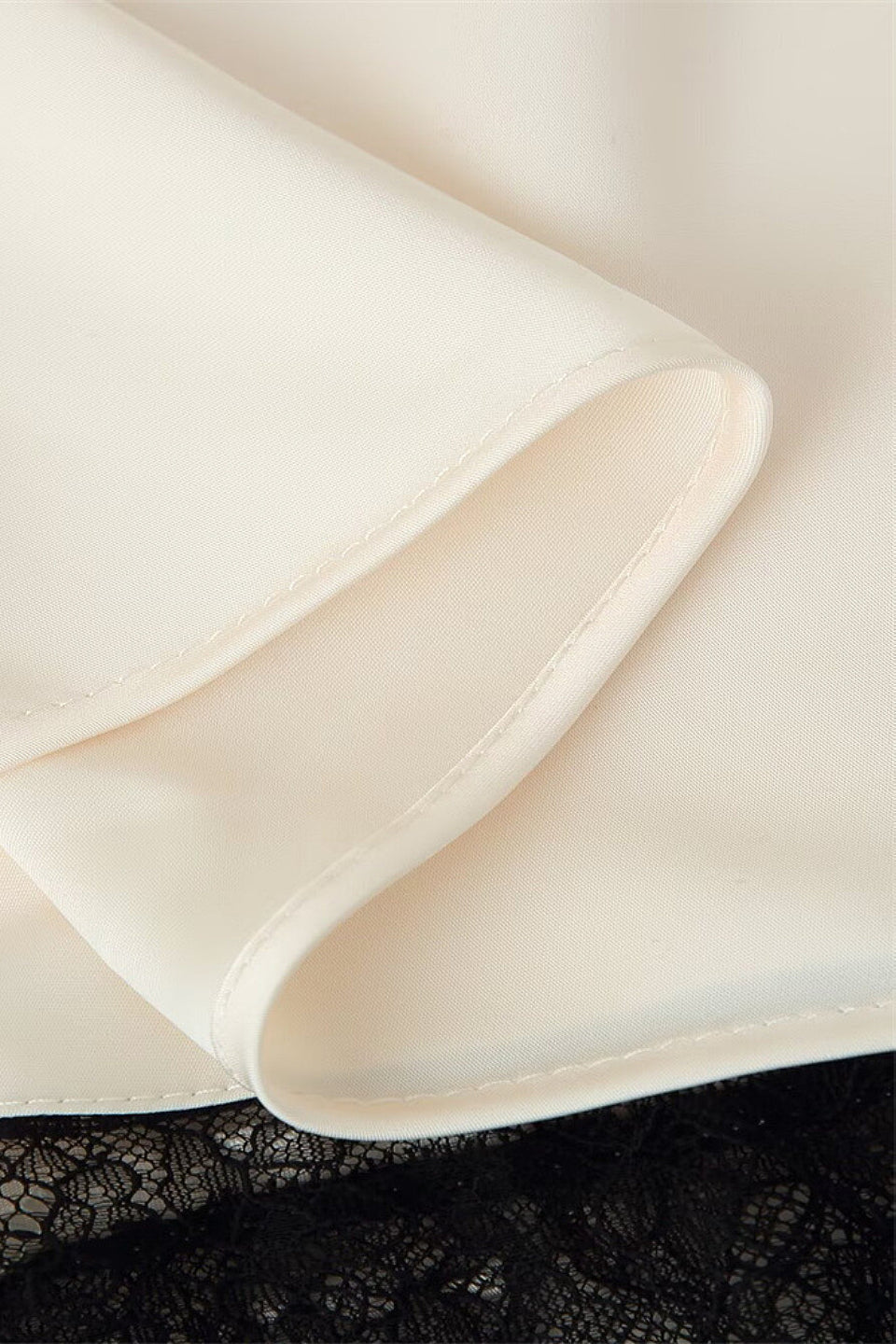 Lace Trim Satin Cowl Halter Top