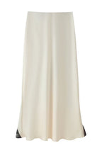 Lace Trim Satin Skirt