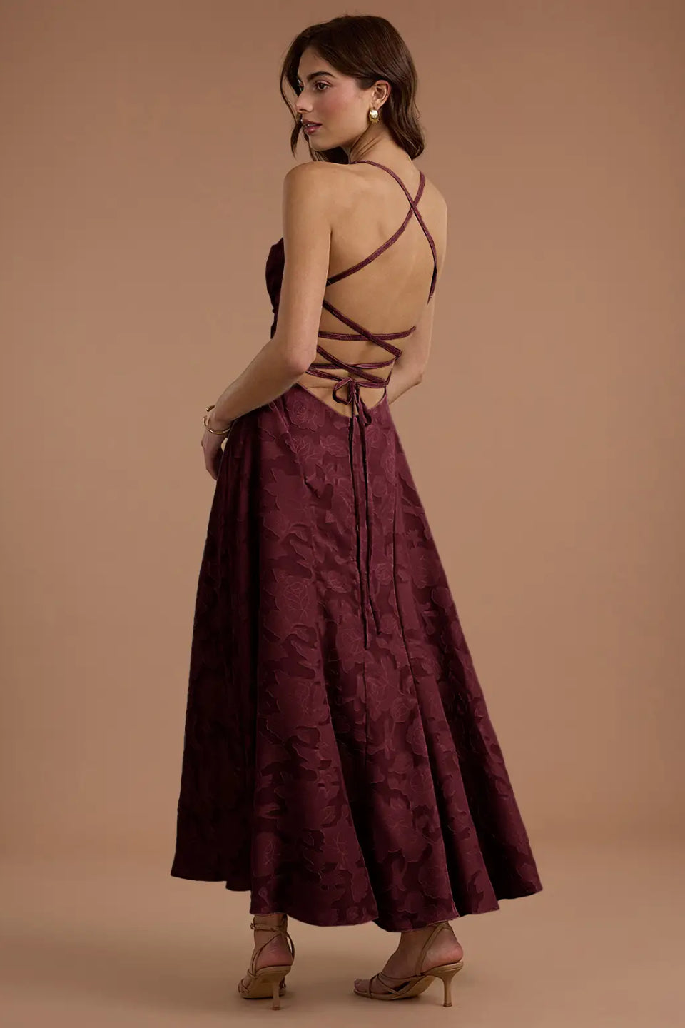 Burgundy Burnout Maxi Dress