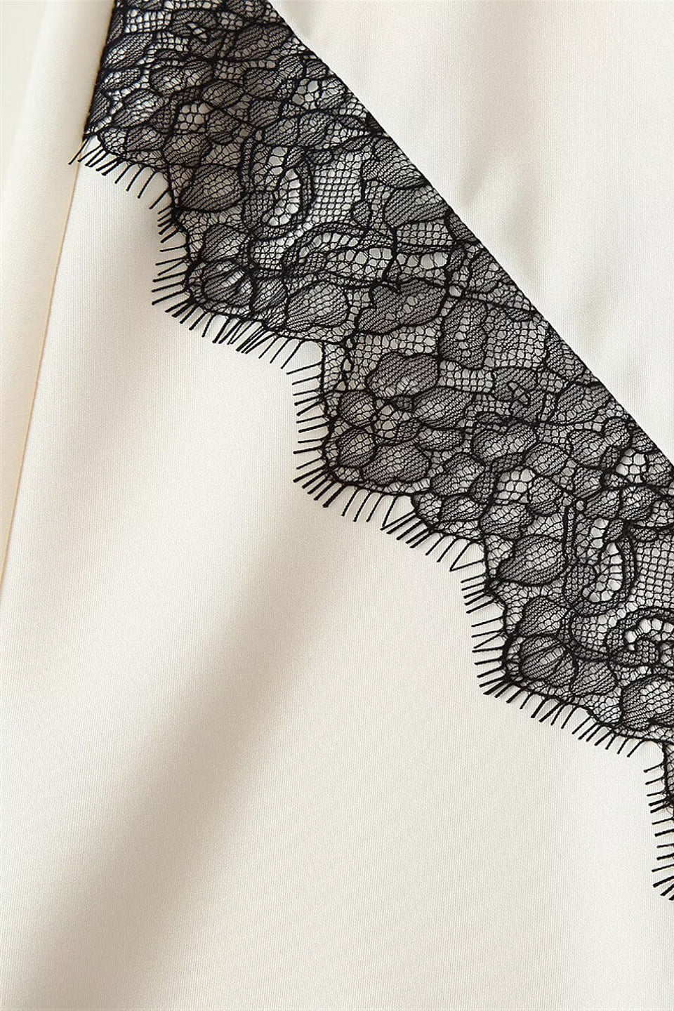 Lace Trim Satin Skirt