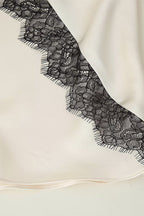 Lace Trim Satin Skirt