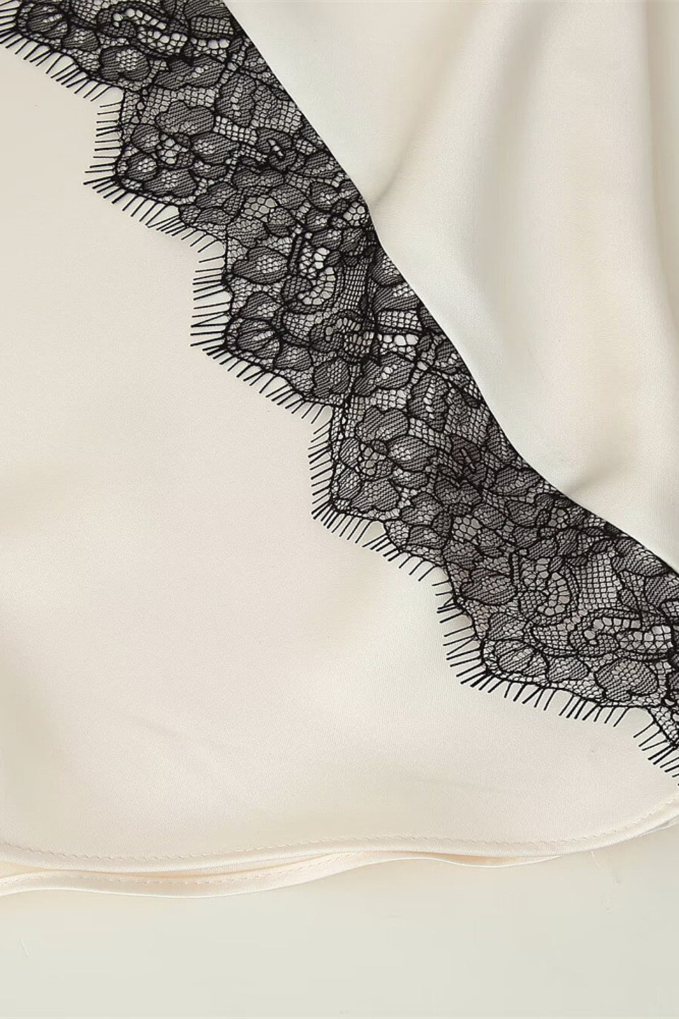 Lace Trim Satin Skirt