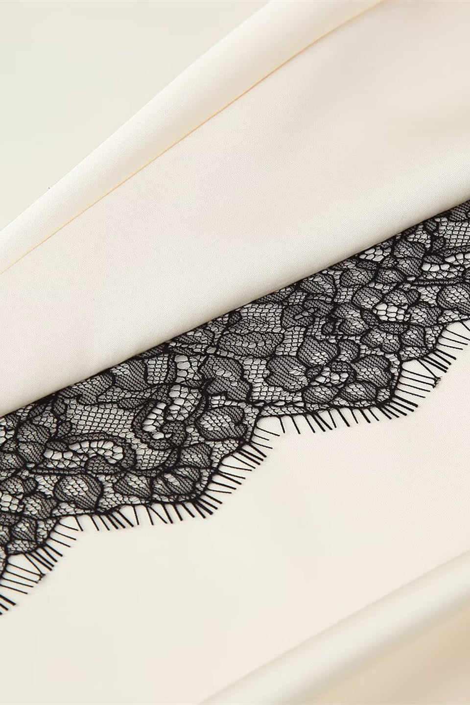 Lace Trim Satin Skirt