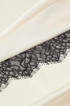 Lace Trim Satin Skirt