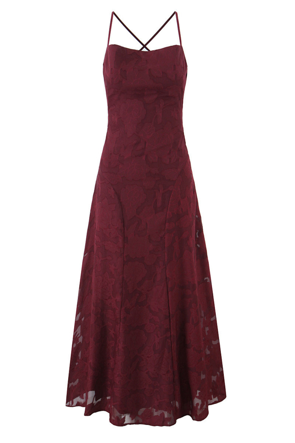 Burgundy Burnout Maxi Dress